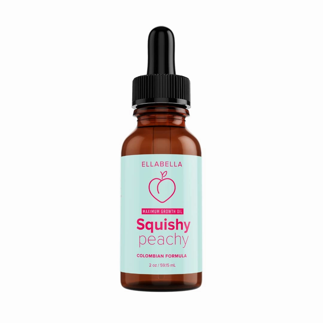 EllaBella Squishy Peachy Butt Enhancement & Enlargement Essential Oil - 1 Month Supply, Natural Hips Up Lifting Enhancer For Women , Bigger Booty Firming & Lifter Effect No Pills , Firm & Big Butt