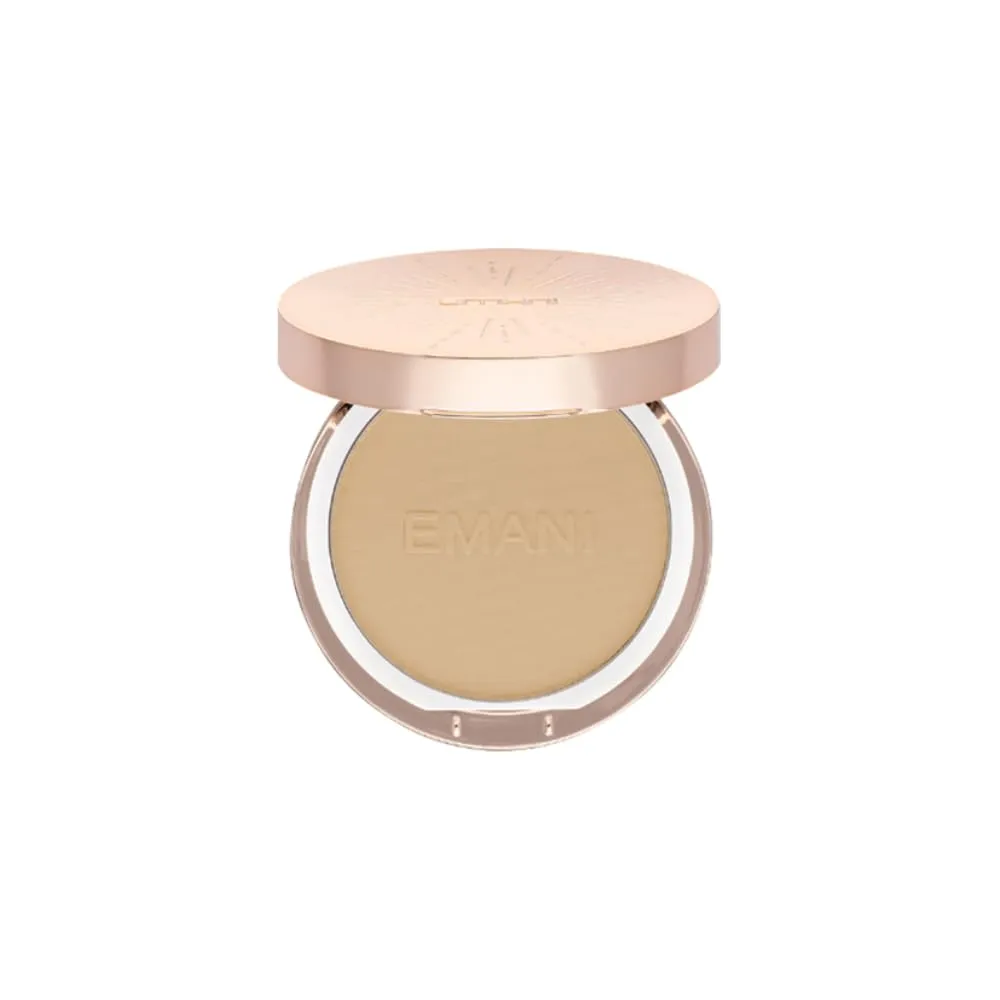 ​Emani​ Flawless Matte Powder Foundation Makeup for Sensitive Skin, Natural Mineral Foundation​ Compact with Buildable Coverage, ​Oil Control, Talc Free, ​Cruelty-Free & Vegan, Sienna
