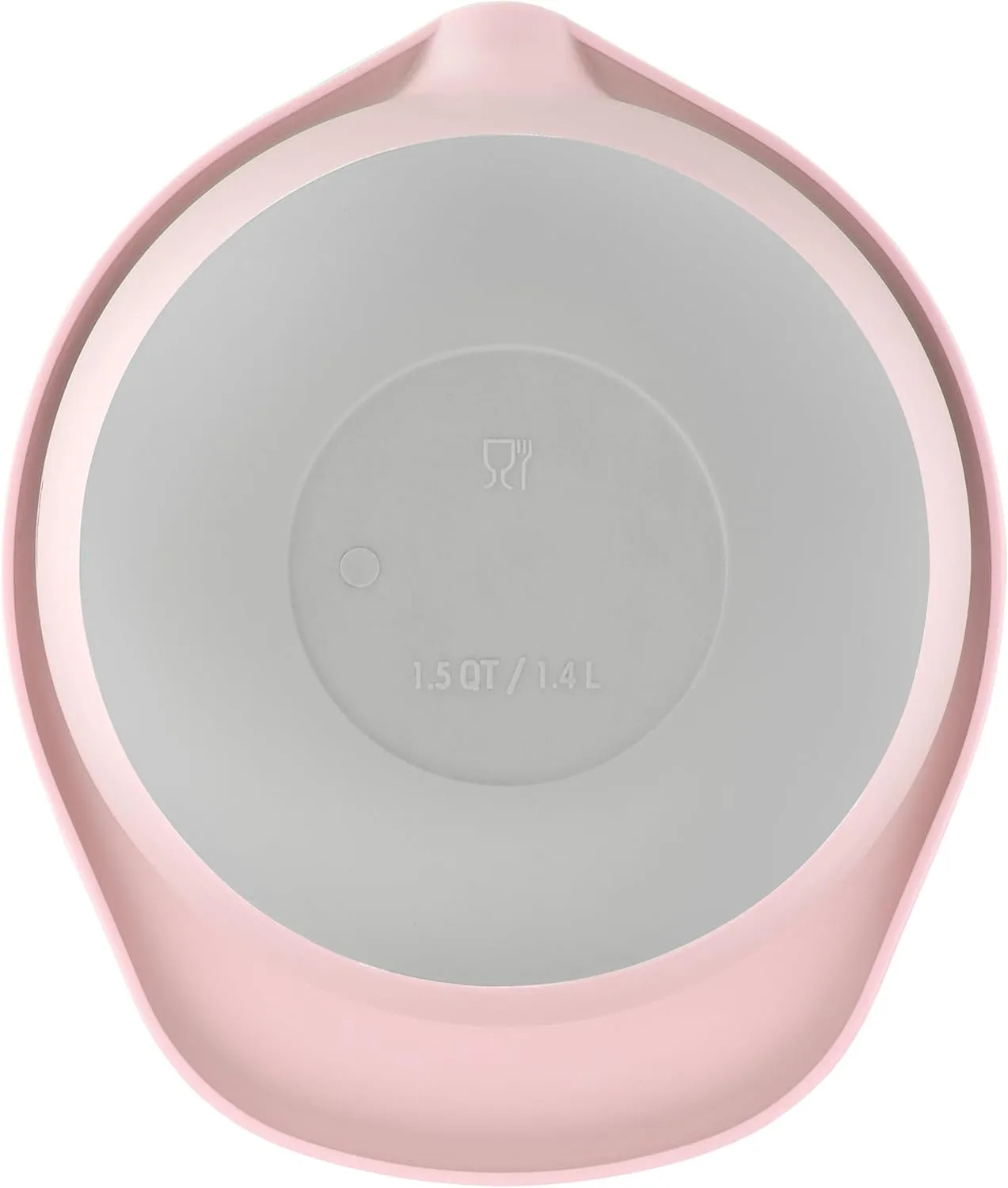 Emsa Prep&Bake K3241434 Plastic Mixing Bowl, 1.4 Litres, Non-Slip Base, Pouring Rim, Stackable, Pink