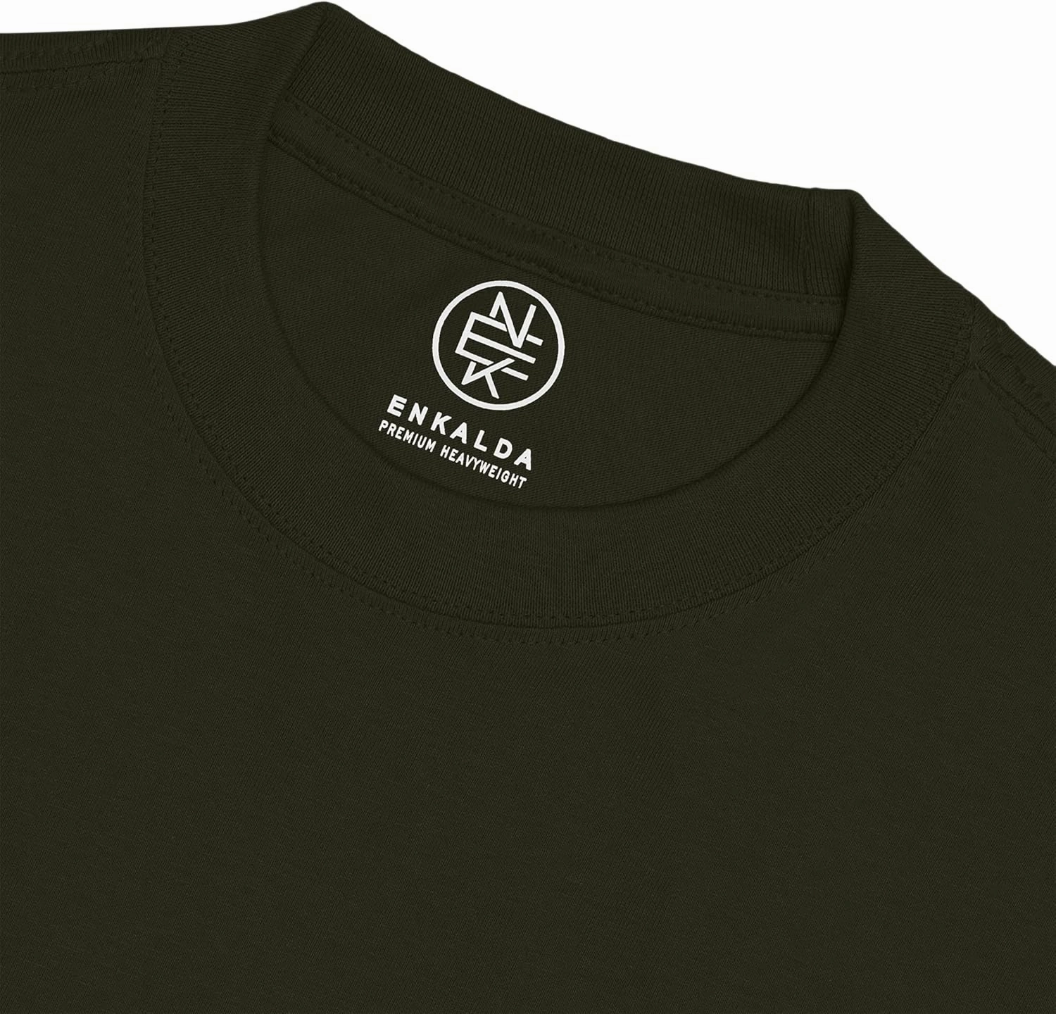 Enkalda Men's Premium Heavyweight Crew Neck T-Shirt