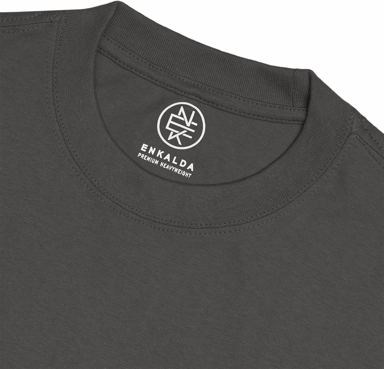 Enkalda Men's Premium Heavyweight Crew Neck T-Shirt
