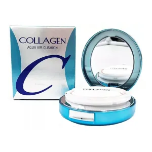 ENOUGH Collagen Aqua Air Cushion SPF 50, Full Coverage Hydrating Foundation Makeup, Tinted Moisturizer Sunscreen, Korean Skin Care Cosmetics for Women, Dewy Finish & Collagen Boost (#21 Natural glow)