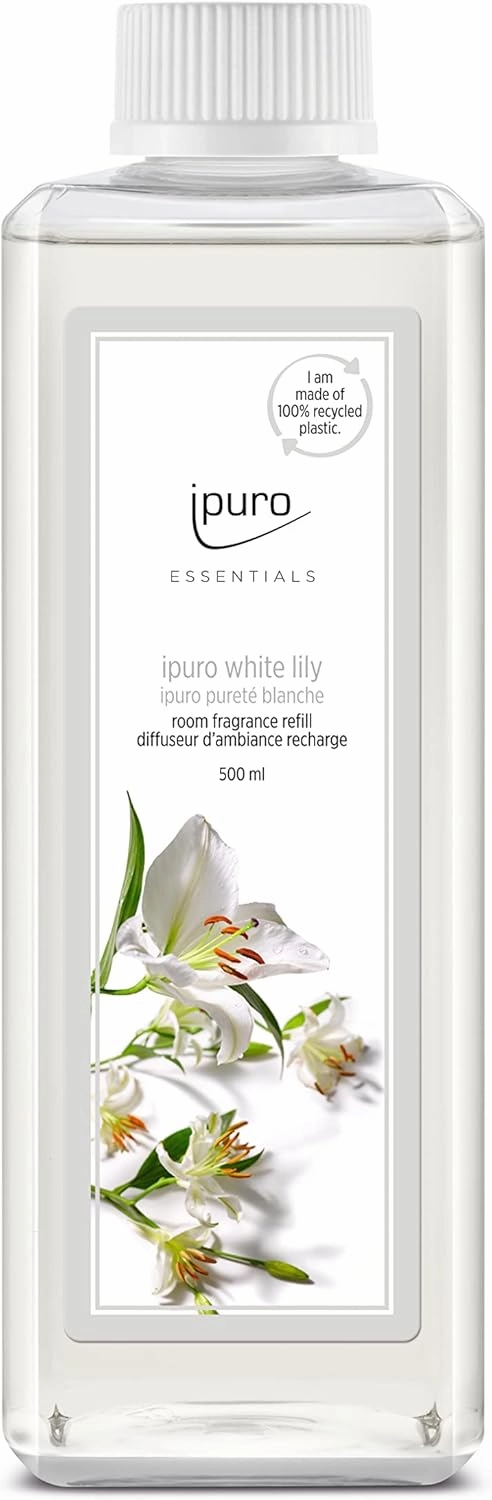Essentials Refill Whity Lily Room Fragrance - Refill Room Freshener with Peach, Lily of the Valley, Jasmine, Clove, White Musk & Cedar Wood Fragrance Aroma - Air Freshener Refill Bottle 500 ml