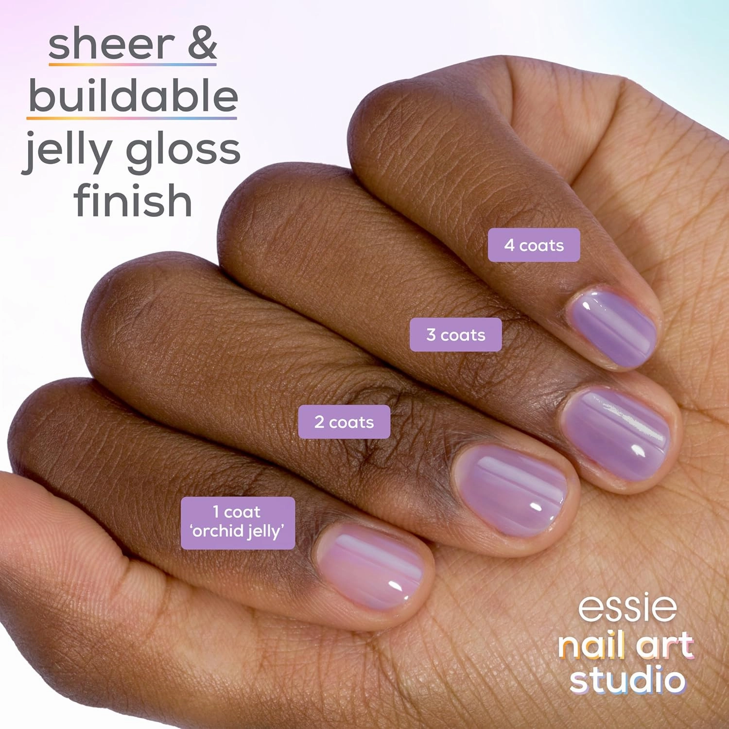 essie Nail Art Studio Jelly Polish, Riviera Rush, Sheer Pink Nail Polish, Vegan, Slushy Sun, 0.46 Fl Oz