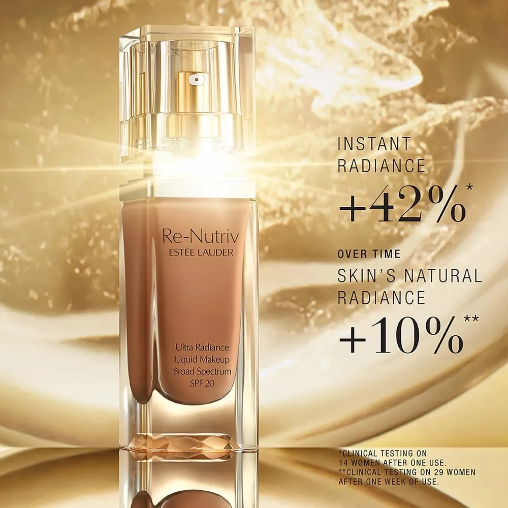 Estée Lauder Re-Nutriv Ultra Radiance Liquid Foundation SPF 20 | Luxurious, Hydrating, Long-Wearing, 1 Fl Oz