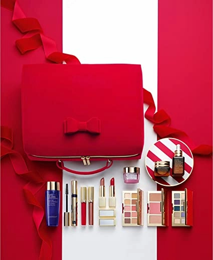 Estee Lauder for Women Set 8 Pcs Cosmetics   4 Pcs Face Care   Travel Case
