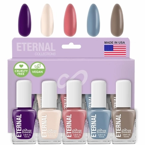 Eternal Pastel Nail Polish Sets for Women (RETRO PASTELS) - Pastel Nail Polish Set for Girls | Long Lasting & Quick Dry Natural Nail Polish for Home DIY Manicure | Made in USA, 13.5mL (Set of 5)