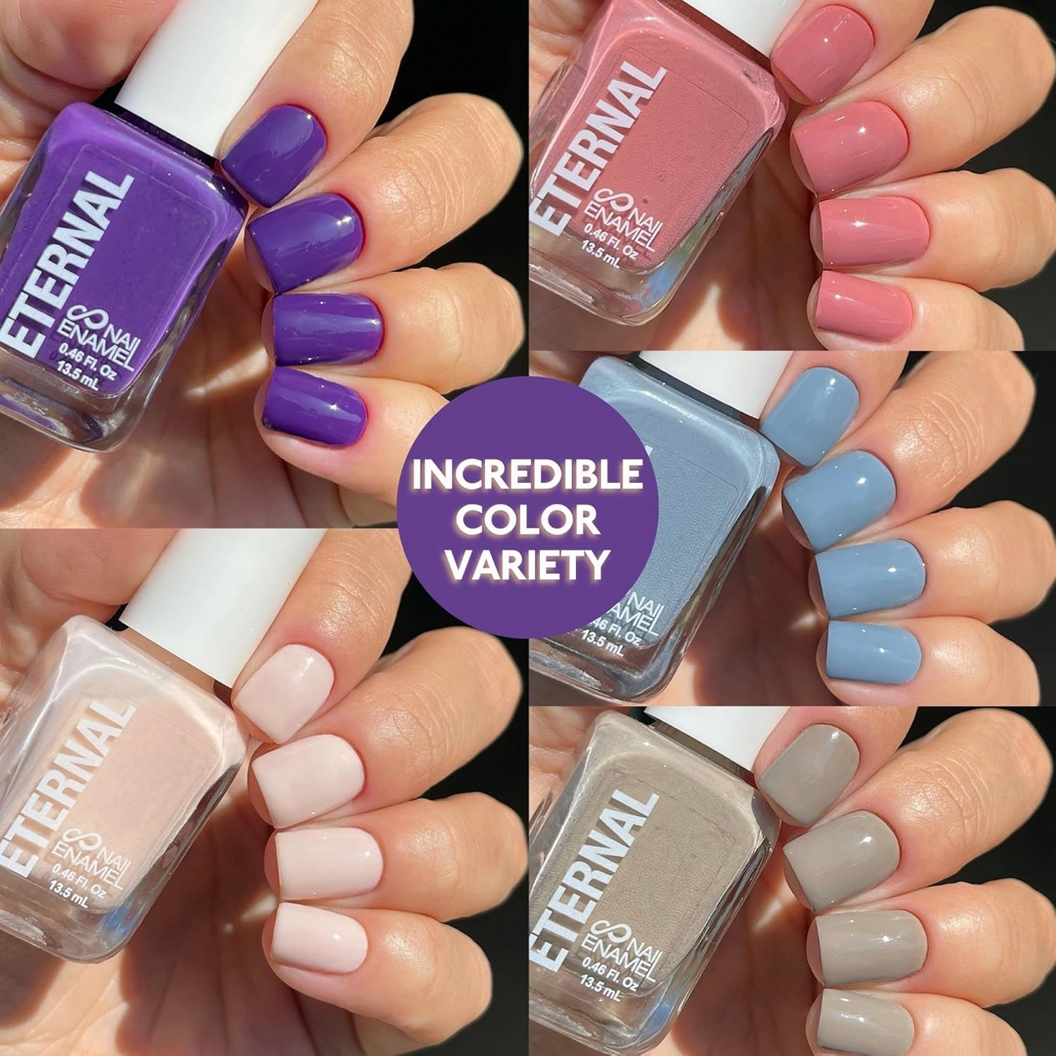 Eternal Pastel Nail Polish Sets for Women (RETRO PASTELS) - Pastel Nail Polish Set for Girls | Long Lasting & Quick Dry Natural Nail Polish for Home DIY Manicure | Made in USA, 13.5mL (Set of 5)