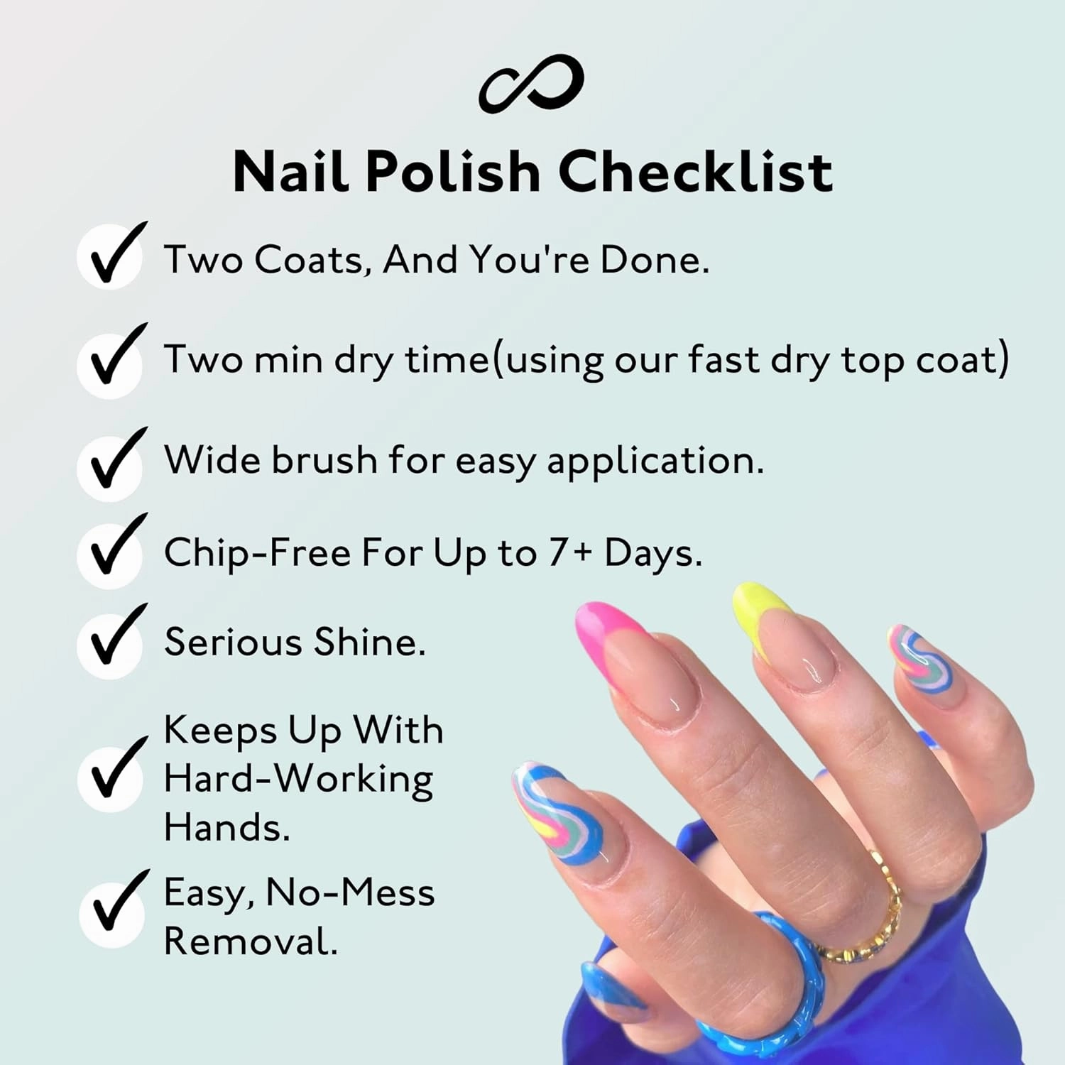 Eternal Pink Nail Polish Set for Women (FUN) - Green Nail Polish Set for Girls - Long Lasting & Quick Dry Blue Nail Polish Kit for Home DIY Manicure & Pedicure - Made in USA, 13.5mL (Set of 5)