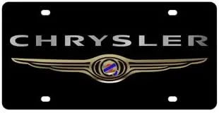 Eurosport Daytona Compatible/Replacement for Chrysler License Plate on Black Steel