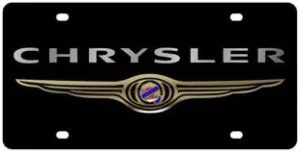 Eurosport Daytona Compatible/Replacement for Chrysler License Plate on Black Steel