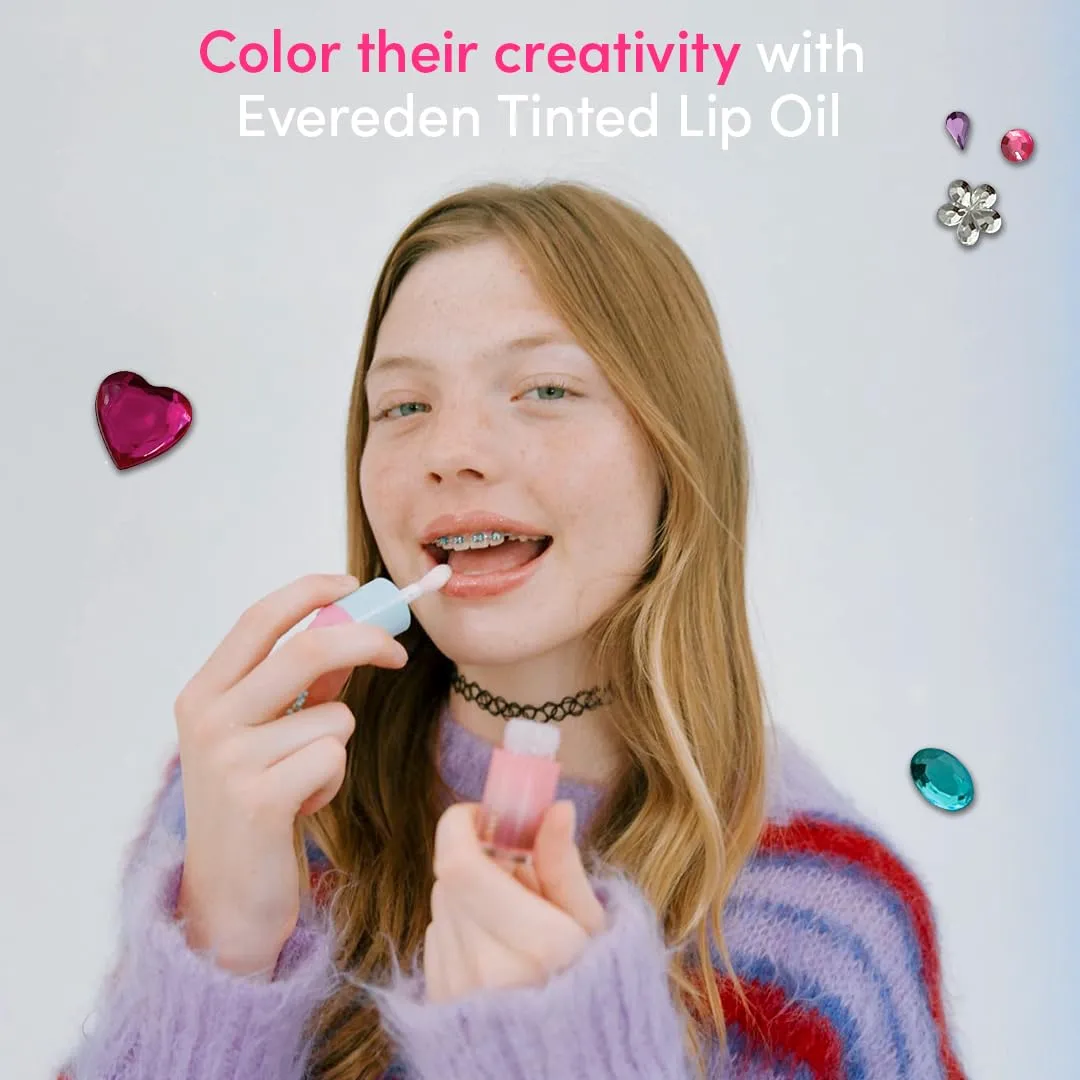 Evereden Kids Tinted Lip Gloss: Sheer Red - Non Toxic, Vegan Clean Makeup for Kids - Soothing & Hydrating Lip Gloss with Cherry, Peach, & Cranberry Oils