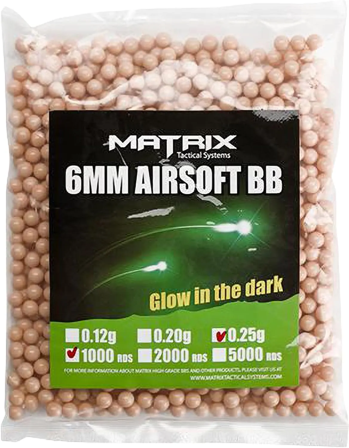 Evike Airsoft - Matrix Match Grade 6mm Glow in The Dark Airsoft BB