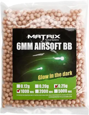 Evike Airsoft - Matrix Match Grade 6mm Glow in The Dark Airsoft BB