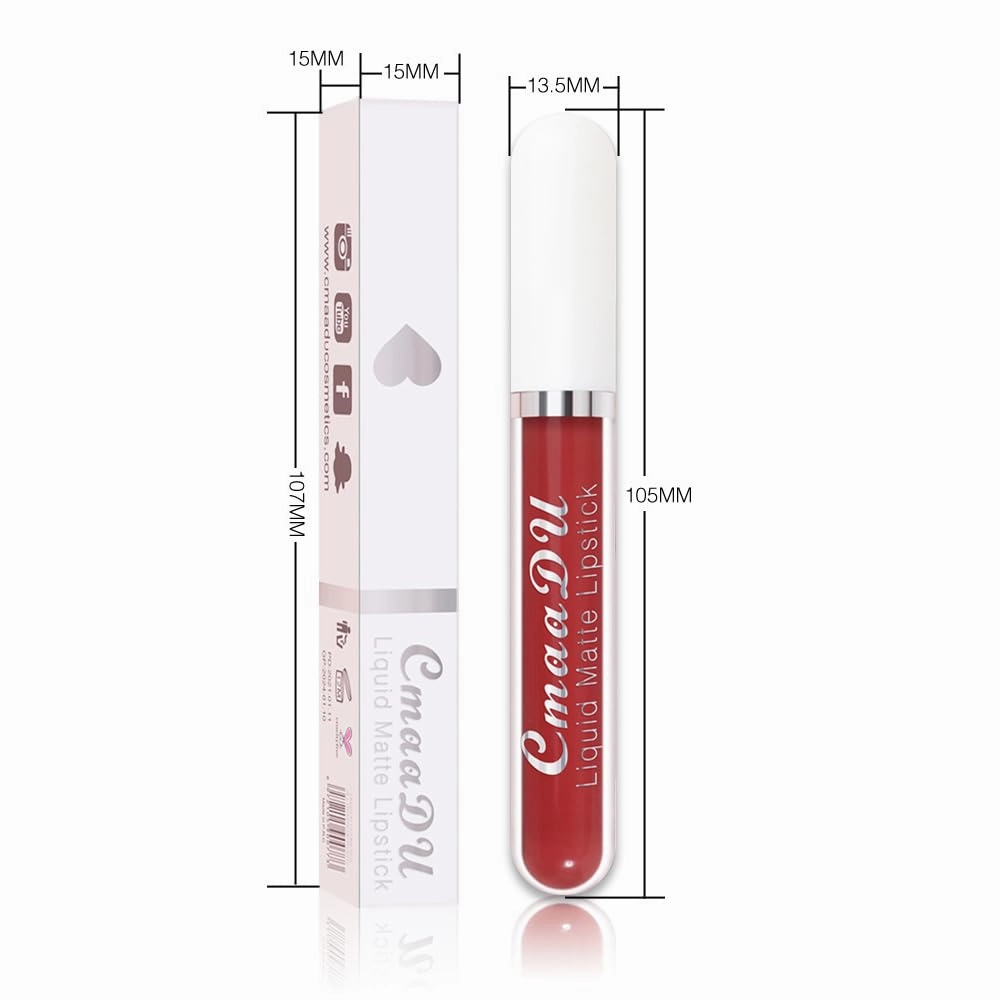 evpct 1Pcs Mauve Plum Red Liquid Matte Lipstick Lipgloss Set for Women, labiales mate 24 horas originales matte larga duracion 24 Hour Lipstick Lip Stains Long Lasting Waterproof 24, 02#