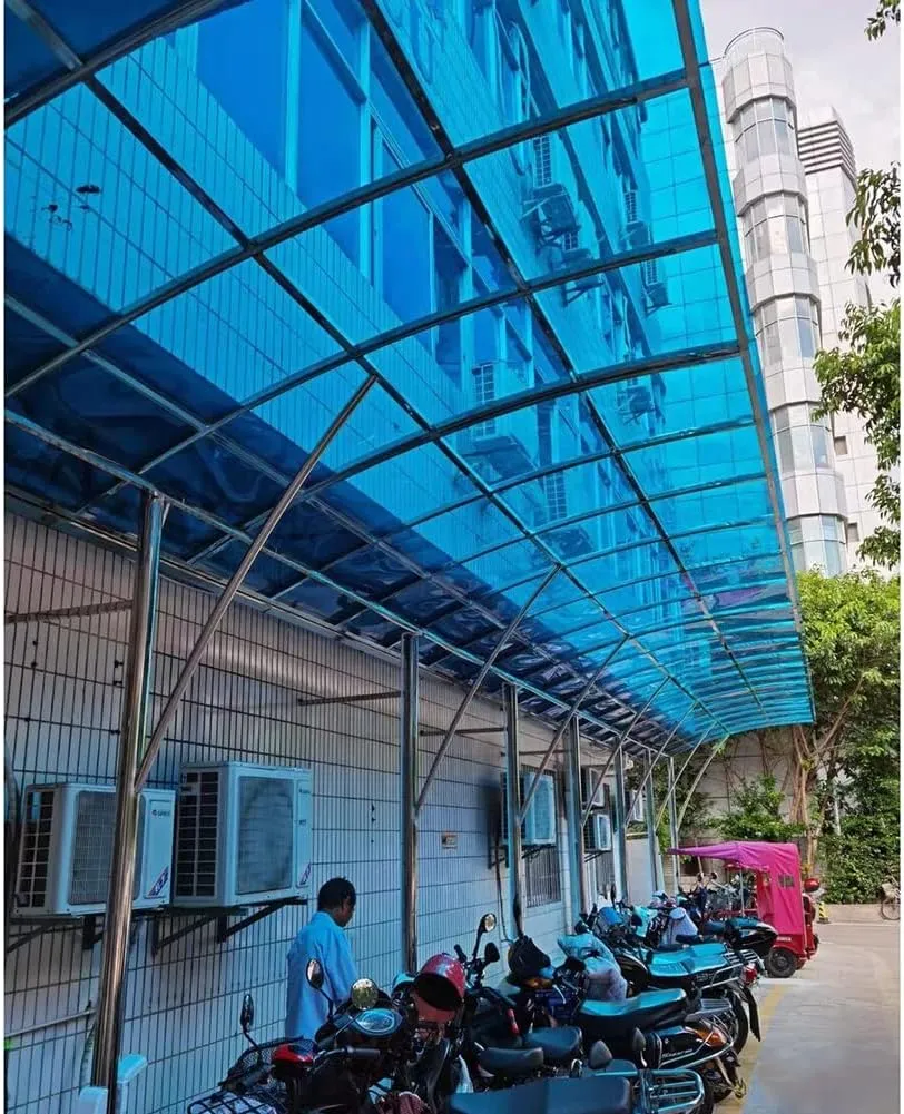exproyzk Clear Polycarbonate Plastic Sheet - Transparent Glass Replacement Board - Impact Resistant - 1mm Thick (Color : Clear-Blue, Size : 1x1m)