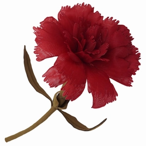 FABRIC FLOWER CLUSTER brooch pin By NhanDo Handmade ? Floral Brooch Pin, Handmade Gift Ideas, Gift for her, Gift For Mother, Bridesmaid gift, Birthday Gift (Red Chiffon Carnation)