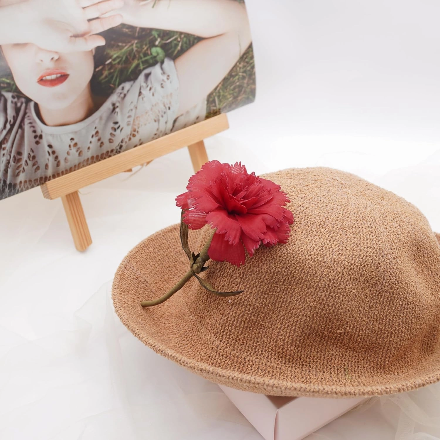 FABRIC FLOWER CLUSTER brooch pin By NhanDo Handmade ? Floral Brooch Pin, Handmade Gift Ideas, Gift for her, Gift For Mother, Bridesmaid gift, Birthday Gift (Red Chiffon Carnation)