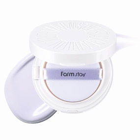 Farmstay Luminous Purple Tone Up Cushion –Tinted Korean Makeup Base for Radiant and Even-Looking Skin – Lightweight, Moisture-Rich Compact – 0.52 oz.