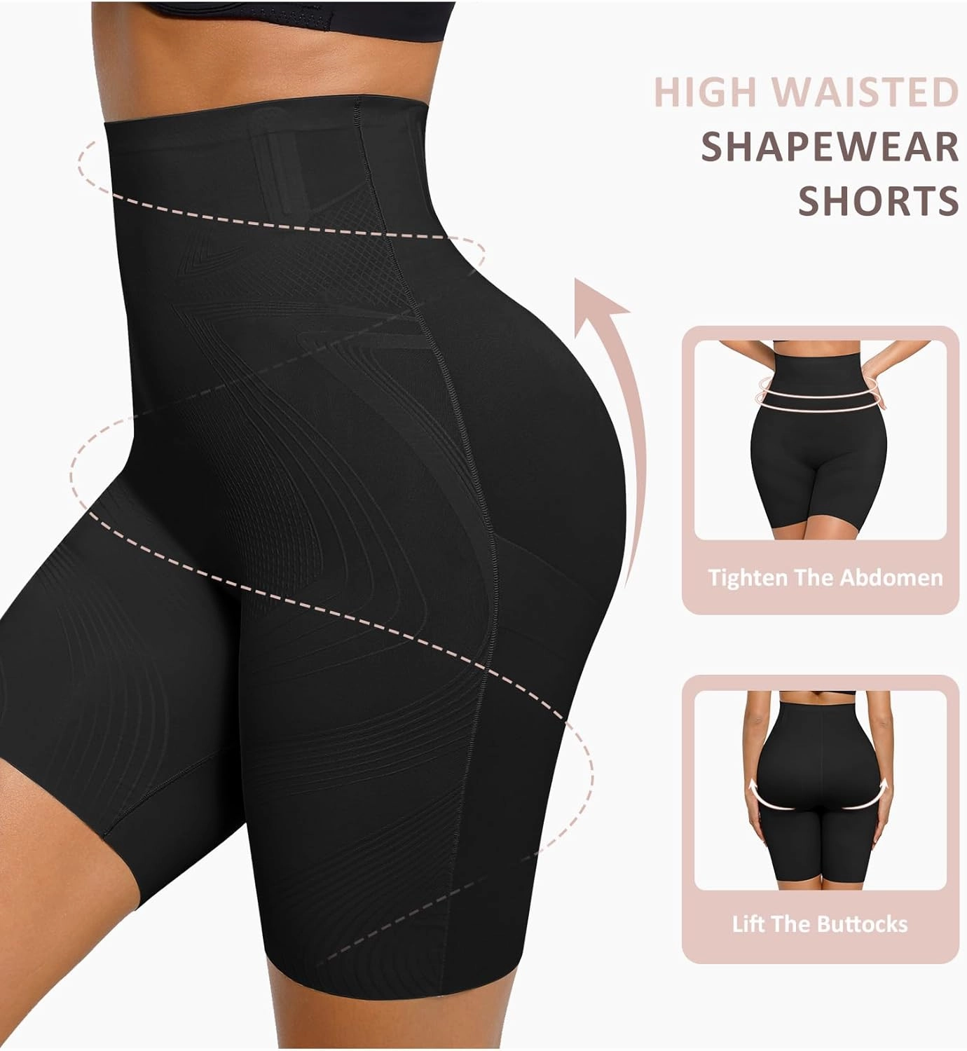 FeelinGirl Shapewear Tummy Control High Waisted Body Shaper Underwear for Women Shorts Seamless Shaping Panties