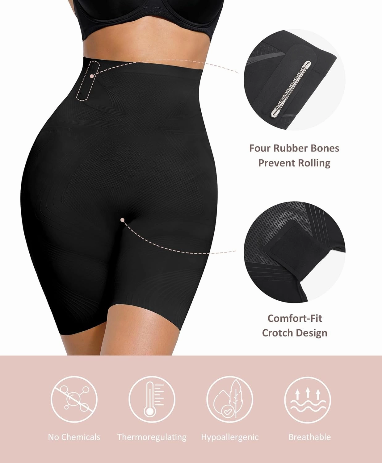 FeelinGirl Shapewear Tummy Control High Waisted Body Shaper Underwear for Women Shorts Seamless Shaping Panties