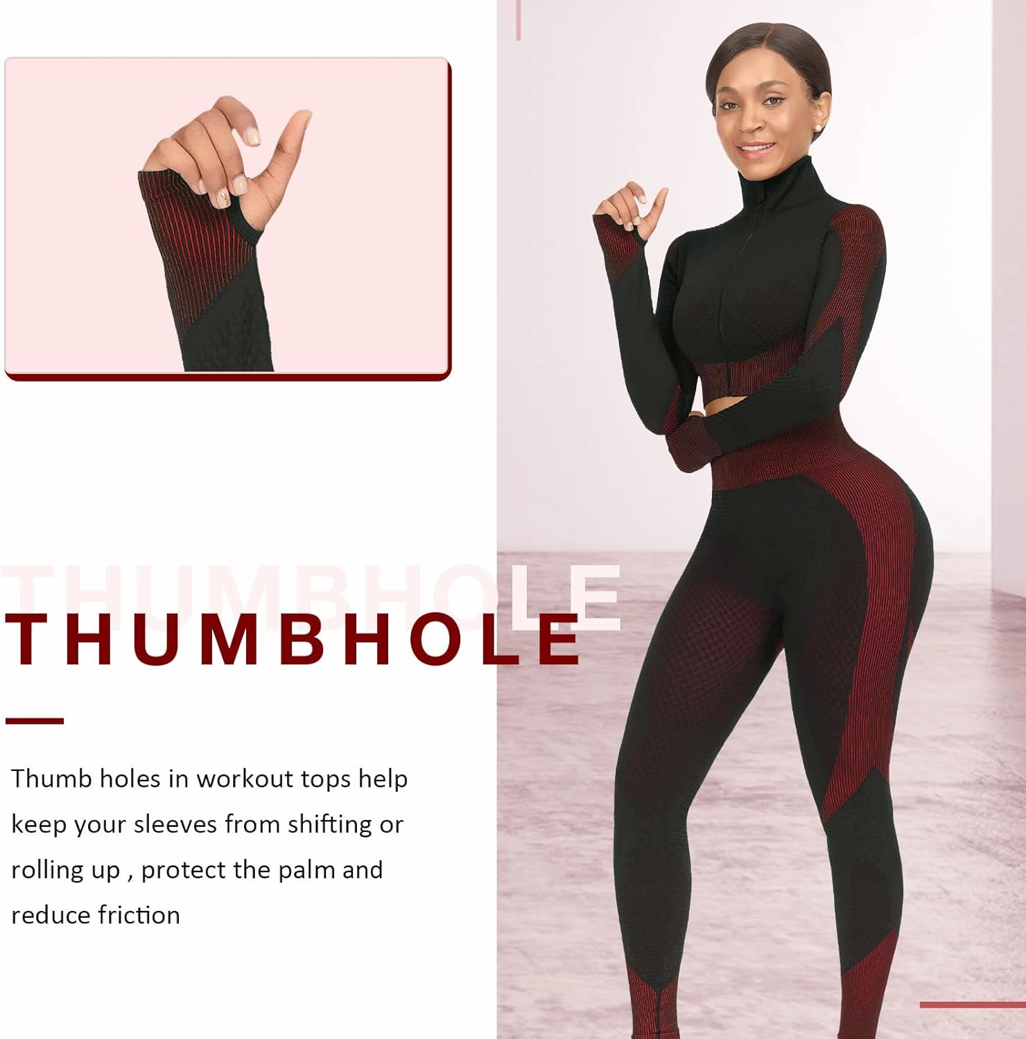 FeelinGirl Workout Sets for Women-2 Piece Seamless Yoga Outfit High Waist Leggings Crop Top Gym Sets