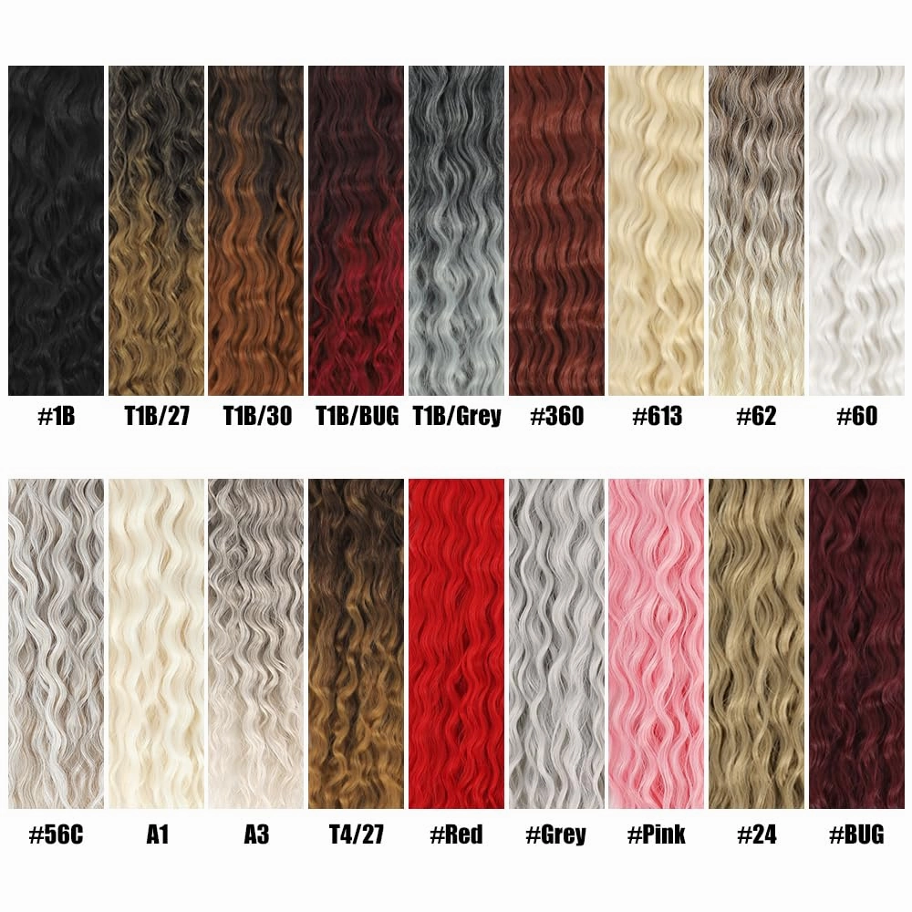 Felek Ocean Wave Crochet Braiding Hair 30inch 3 Packs Blonde Color Long Deep Water Synthetic Wavy Curly Crochet Braids Hair For Black Women (Blonde, 613)