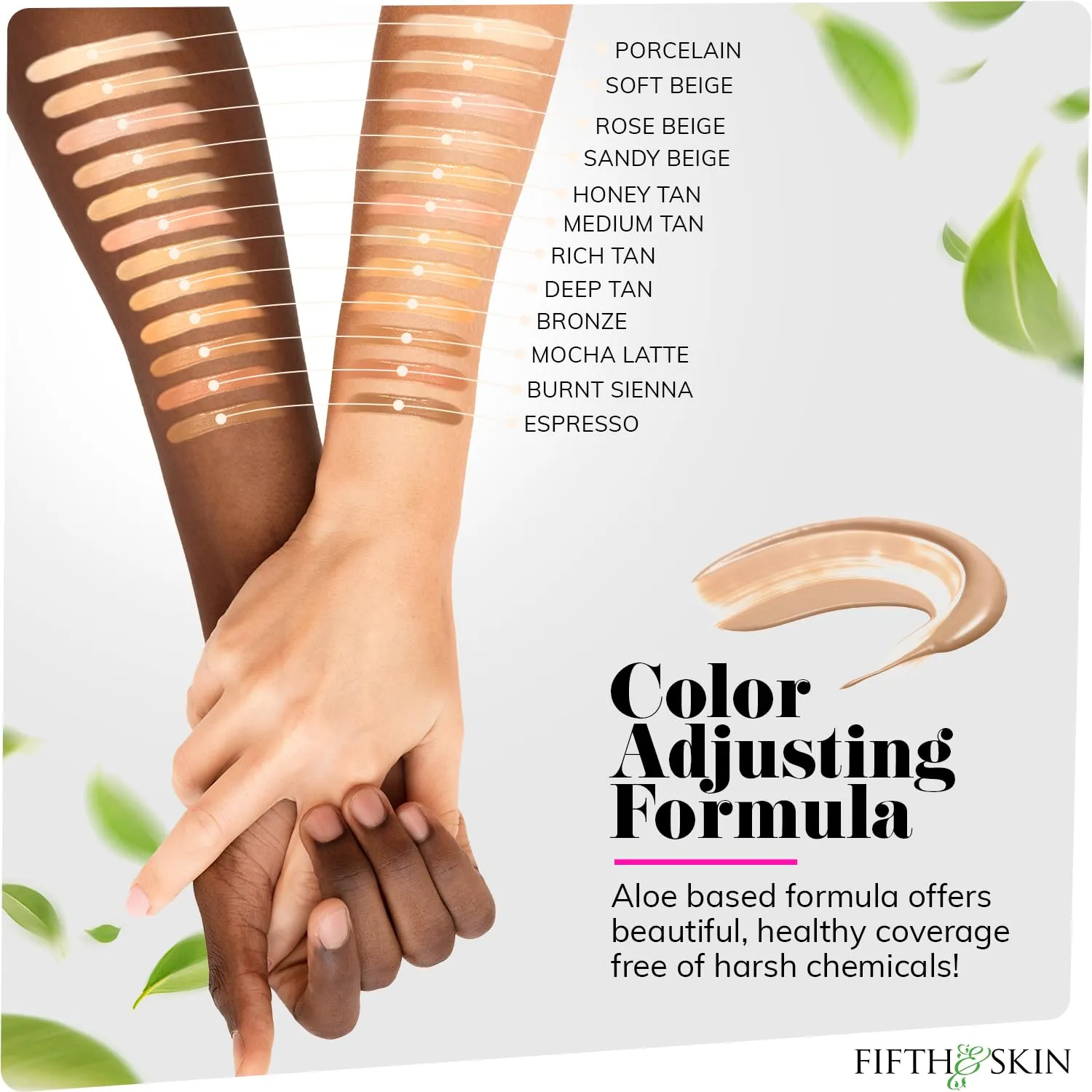 Fifth & Skin: Better’n Ur Skin Liquid Foundation (HONEY TAN) - Natural, Organic, Vegan, Cruelty-Free - Gluten-Free Beauty with Buildable Coverage and Palm-Free Luxury - 1 oz