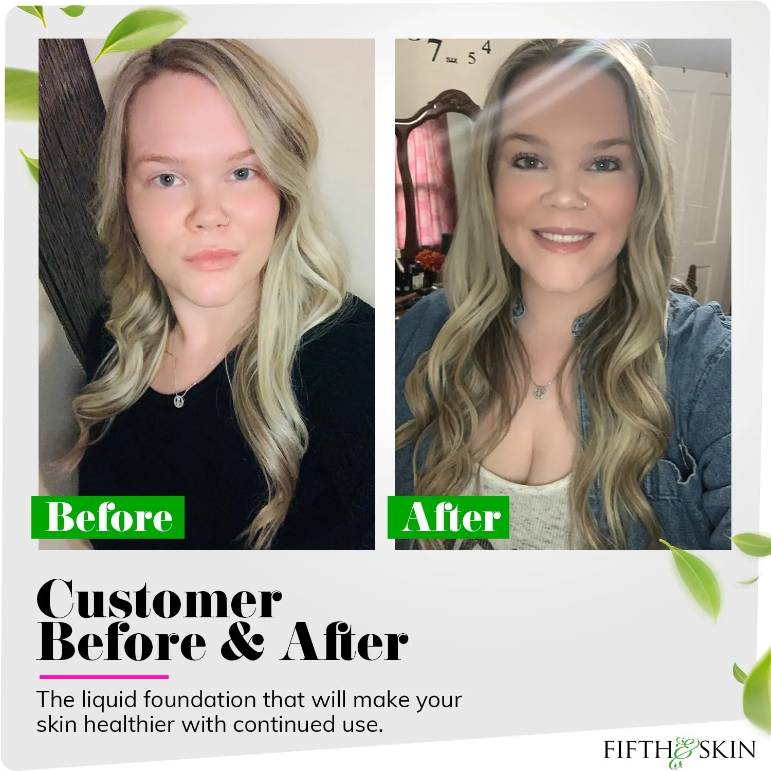 Fifth & Skin: Better’n Ur Skin Liquid Foundation (SOFT BEIGE) - Natural, Organic, Vegan, Cruelty-Free - Gluten-Free Beauty with Buildable Coverage and Palm-Free Luxury - 1 oz