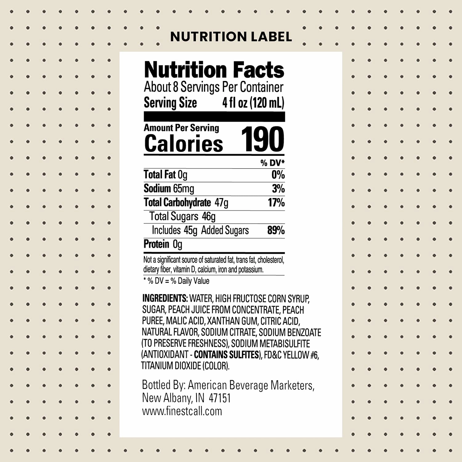 Finest Call Premium Peach Fruit Puree Drink Mix, 1 Liter Bottle (33.8 Fl Oz)