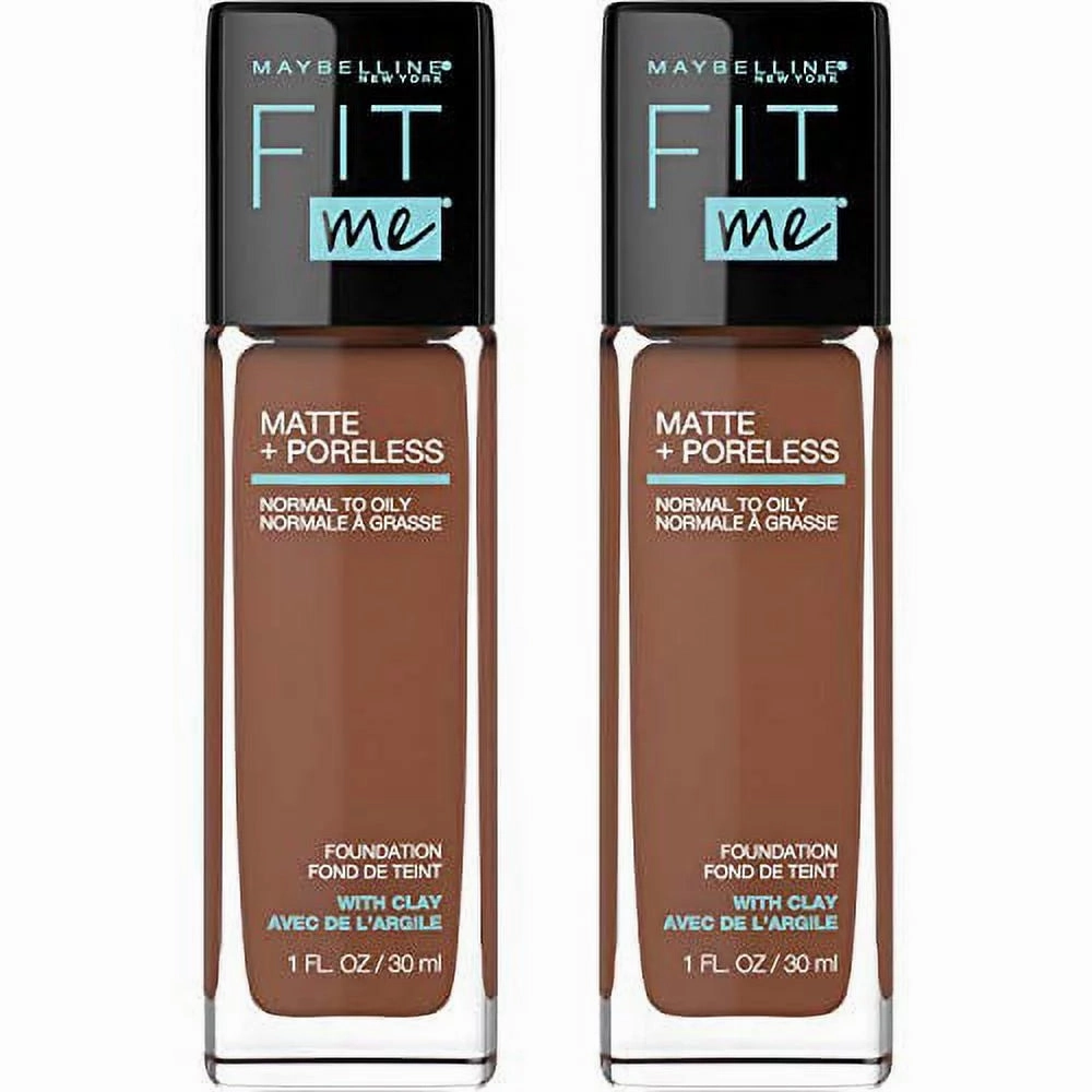 Fit Me Matte   Poreless Liquid Foundation Makeup, Deep Bronze, 2 COUNT
