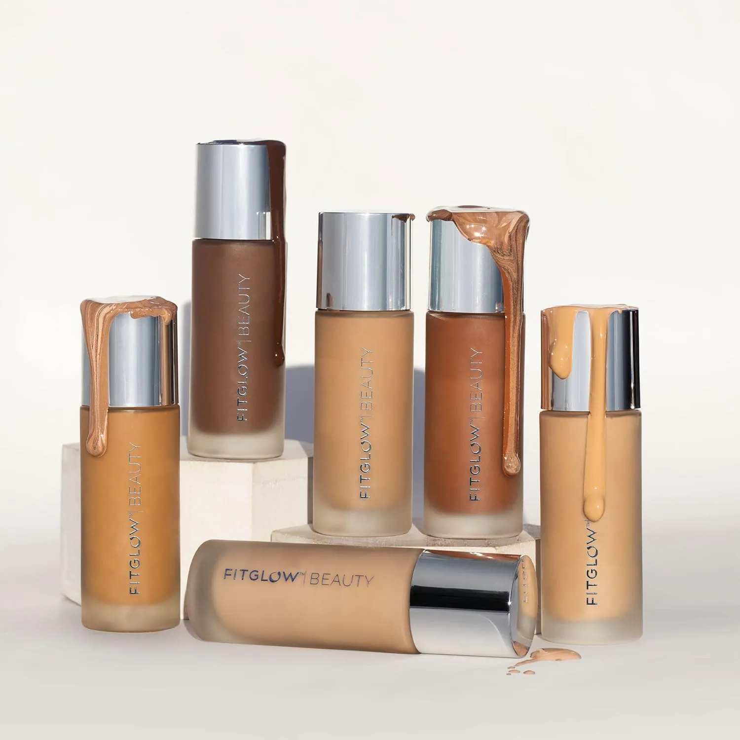 Fitglow Beauty - Natural Foundation  Photo-Filtering Foundation | Vegan, Woman-Owned Clean Beauty (F3.5 - Medium, Neutral Undertones)