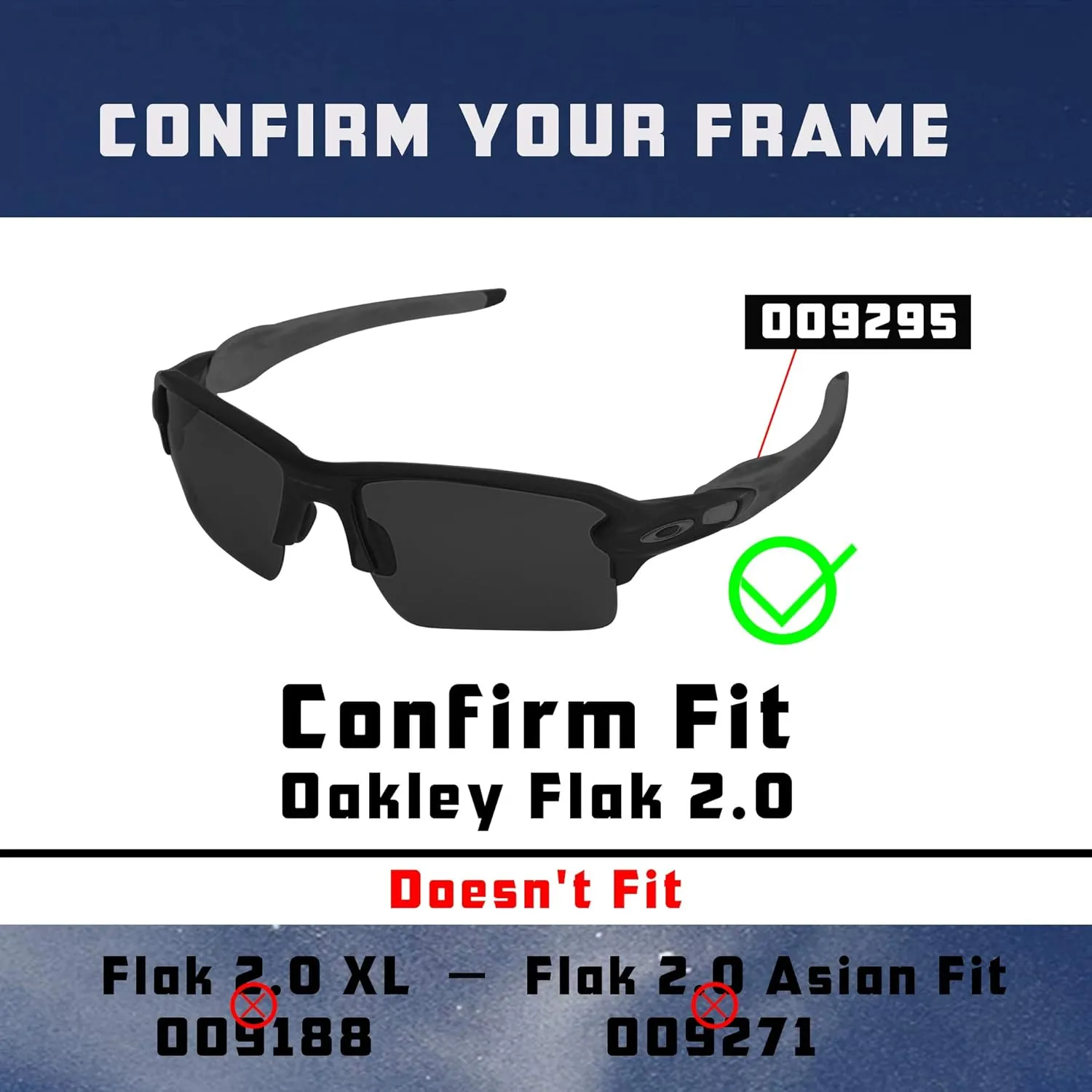 Flak 2.0 Lenses & Rubber Kits Replacement for Oakley Sunglass OO9295 Polarized