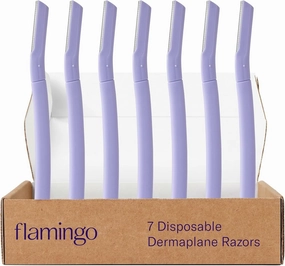 Flamingo Dermaplane Razor, Face Razors for Women, Disposable, 1 count, Pack of 7