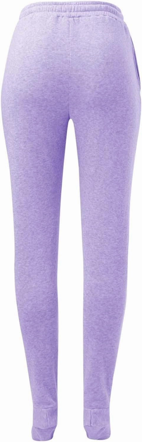 Fleece Footed Pajamas for Women Winter Soft Warm Elastic Waist Casual Sweatpants Loose Loungewear Trousers with Feet