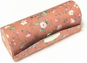 Floral Silk Brocade Empty Jewelry Lipstick Case with Mirror Cosmetic Packaging Boxes Lip gloss Tube Lip Balm Container 12pcs/lot (orange (12 pcs))