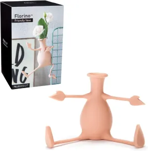 Florino – Friendly Flower Vase Modern Home Décor Vase for Flowers Unique Gifts by Peleg Design (Peach)