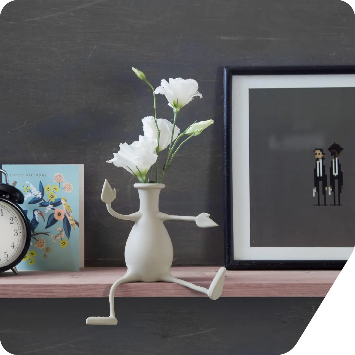 Florino – Friendly Flower Vase Modern Home Décor Vase for Flowers Unique Gifts by Peleg Design (Stone)