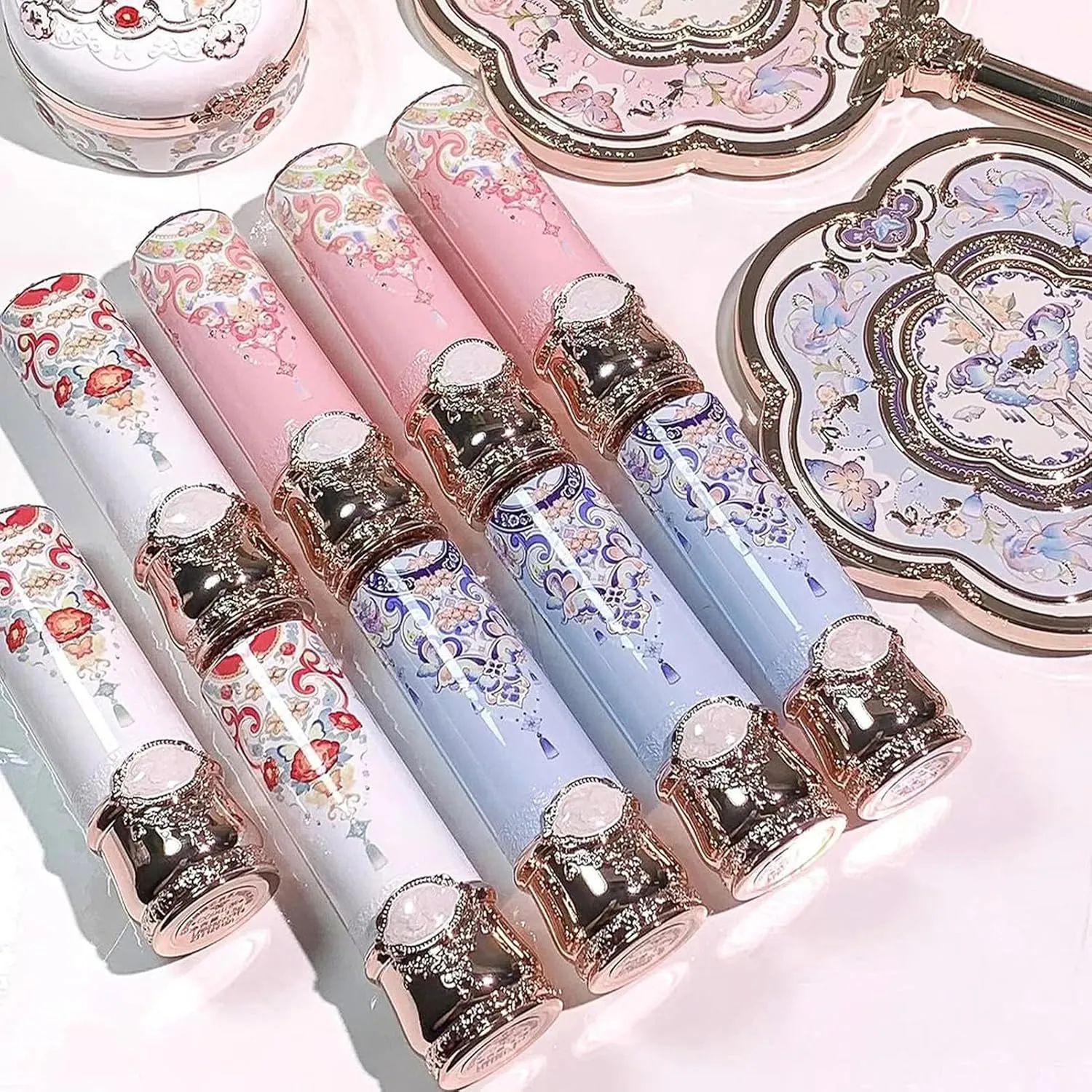 Flower Knows Butterfly Cloud Collar Glossy Lipstick,Hydrating Solid Lip Gloss,Moisturizing Red Tinted Lip Balm,Long Lasting Lip Gloss in Balm for Girls&Women,Vegan & Cruelty-Free(C09 Camellia)