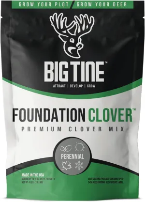 Food Plot Mix, Deer Attractant, Foundation Clover, Premium Clover Mix, 4 lbs Bag, Perennial, Great for Food Plots, High Drought Tolerance