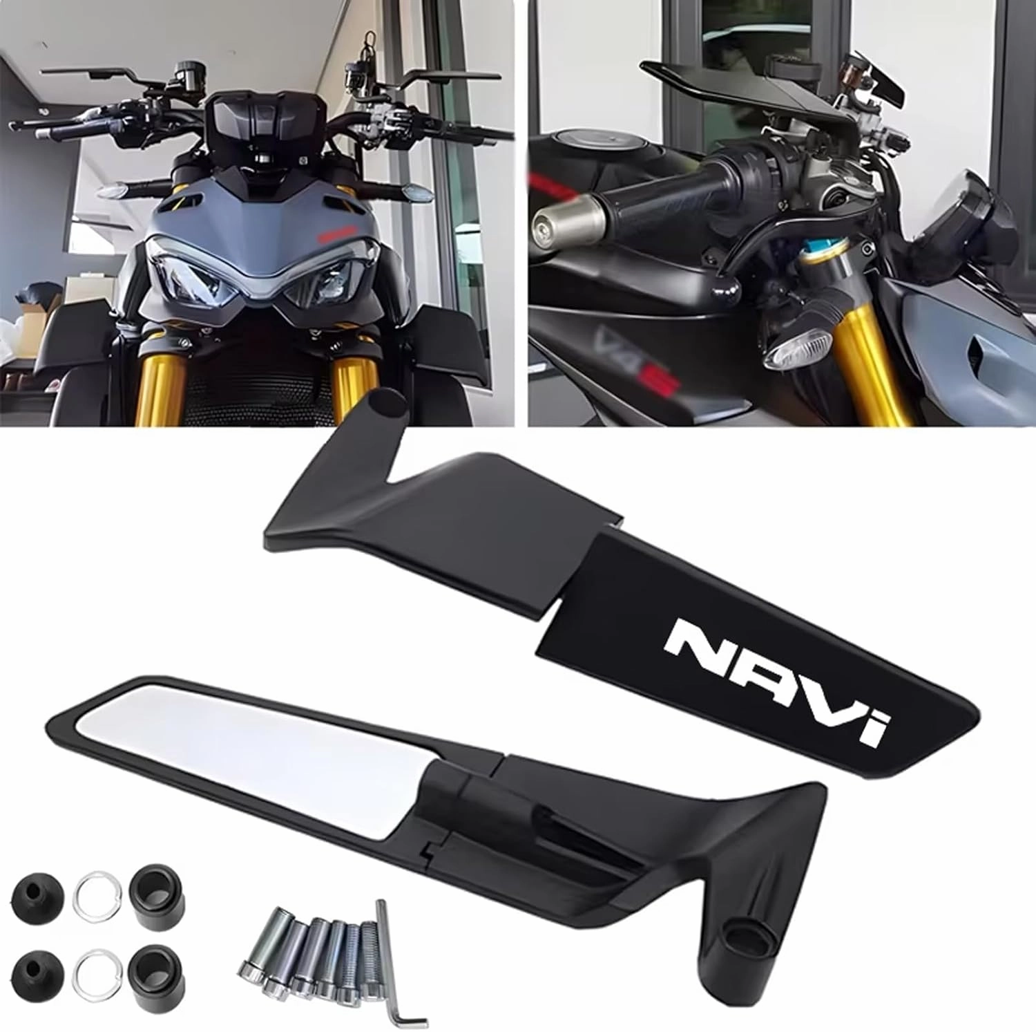 For NAVI navi 2024 2023 2022 2021 accessories CNC rearview mirror wind wing adjustable rotating wind wing rearview mirror 360° adjustable sports