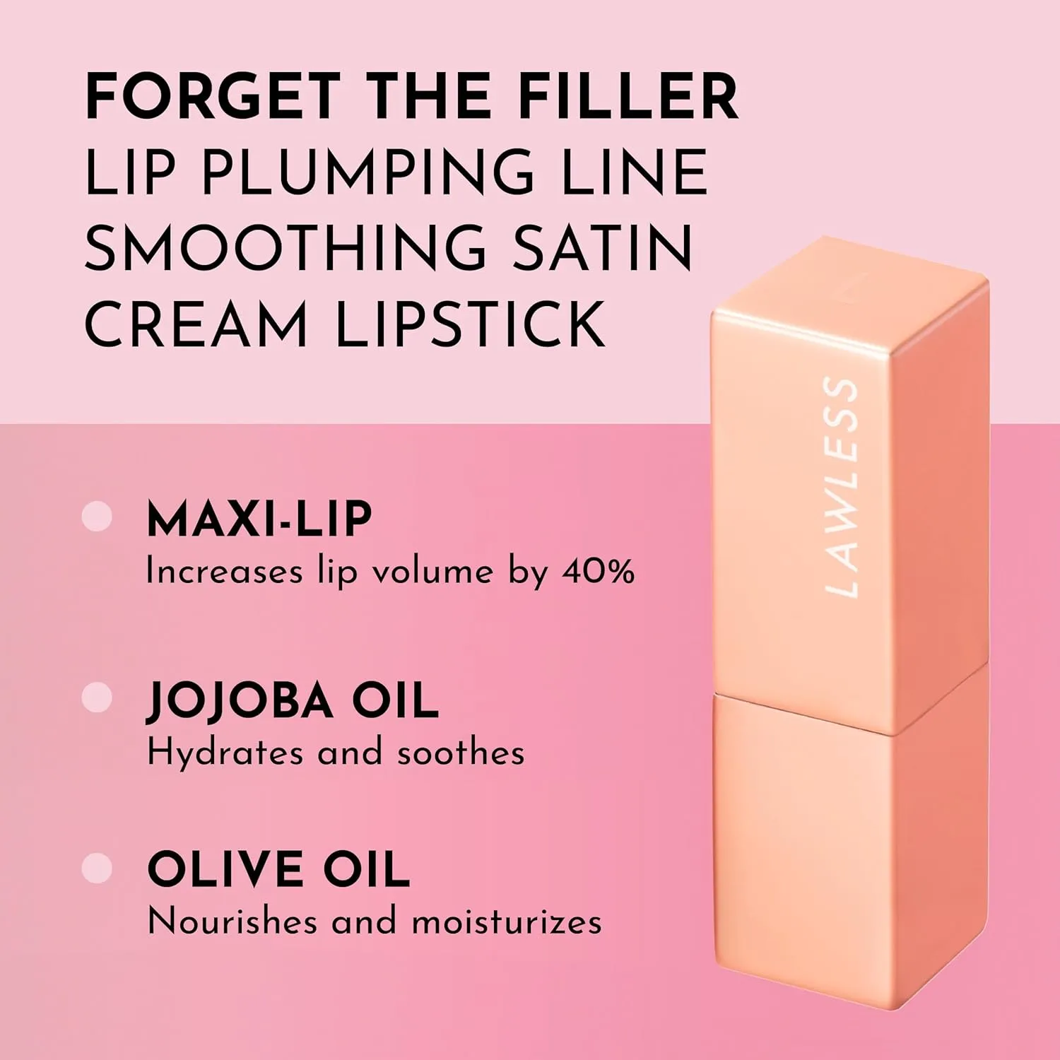 Forget the Filler Lip-Plumping Line Smoothing Satin Cream Lipstick, Annie, Orange, 0.1 Ounce