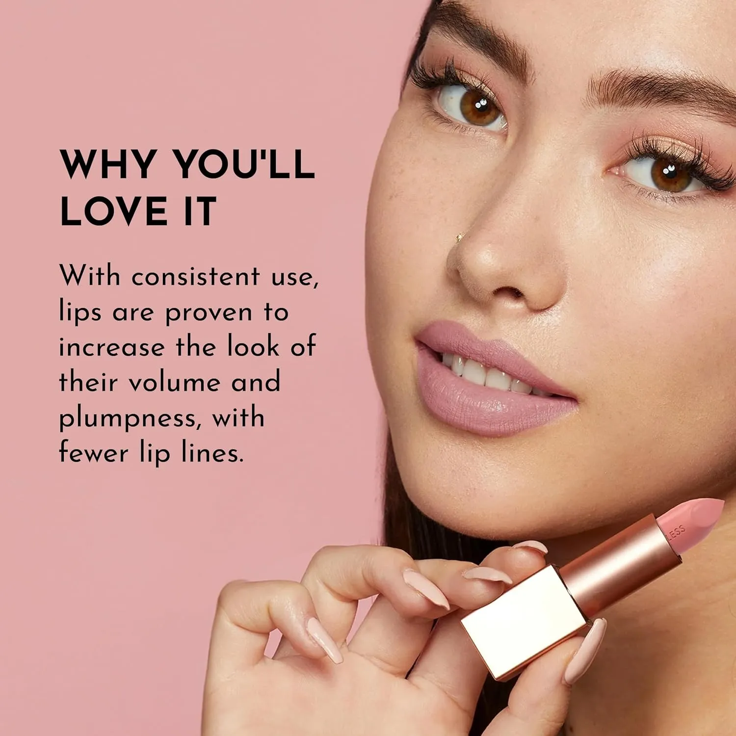 Forget the Filler Lip-Plumping Line Smoothing Satin Cream Lipstick, Annie, Orange, 0.1 Ounce