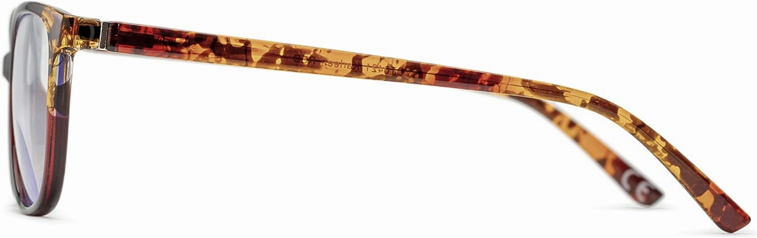 Foster Grant Women's Karleen Pop of Power Bifocal Style Blue Light Cat-Eye Reading Glasses