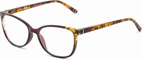 Foster Grant Women's Karleen Pop of Power Bifocal Style Blue Light Cat-Eye Reading Glasses