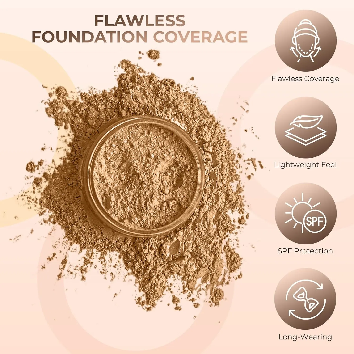 FOUNDATION & CONCEALER DUO (DEEP TAN & MEDIUM CONCEALER) Mineral Makeup Kit Full Size Set Matte Bare Face Sheer Powder Cover