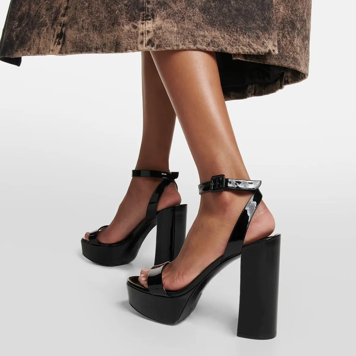 FOWT Women Sexy Chunky High Heel Ankle Strap Slingback Platform Sandals Open Toe Ladies Party Prom Dance Shoes Size 4-16 US
