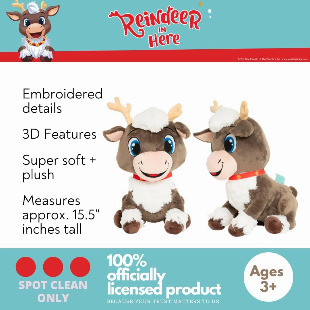 Franco Collectibles Reindeer in Here Blizzard Bedding Super Soft Plush Decorative Throw Pillow, (Officially Licensed Product)