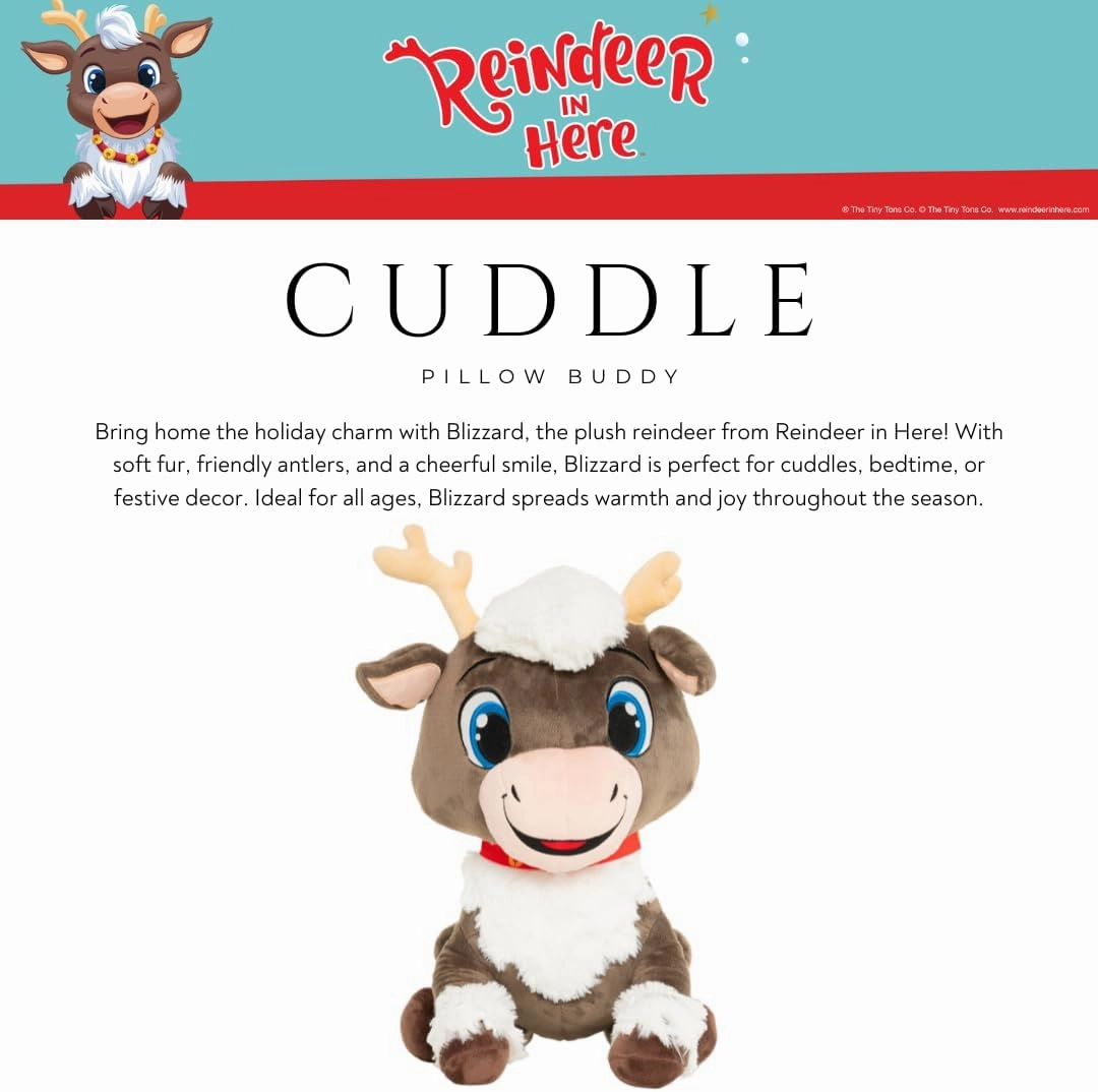 Franco Collectibles Reindeer in Here Blizzard Bedding Super Soft Plush Decorative Throw Pillow, (Officially Licensed Product)