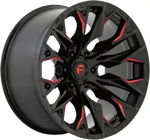 FUEL OFF-ROAD D823 FLAME 20X10, 8X180, 4.79, -18mm GLOSS BLACK MILLED WITH CANDY RED - D82320001847